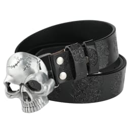 Skull Scalp Buckle Embossed Genuine Leather Beltde Coration Ghost Head