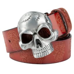 Skull Scalp Buckle Embossed Genuine Leather Beltde Coration Ghost Head