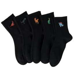 5/10 Pairs Crew Socks Cartoon Dinosaur Comfortable, Breathable, Moisture Wicking and Sweat Wicking