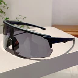 KAMMPT Oversized Sports Sunglasses Men Fashion Rimless Mirror Outdoor Cycling Shades Trendy Futuristic Punk Anti-UV Goggle