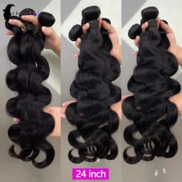 12A 24inch Body Wave Human Hair Bundles 100% Brazilian Raw Hair Bundles for Women 1/3/4 Thick Bundles 3 Days Delivery 10-32Inch Bundles 100% Human Hair Extensions Soft Smooth Bundles Deals No Tangle Shedding Unprocessed Virgin Human Hair Bundles and Wea