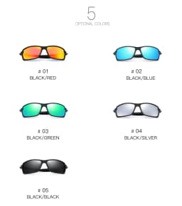 Men's Sports Cycling Polarized Sunglasses for Outdoor, Fishing, Traveling, Driving Square Frame Glasses