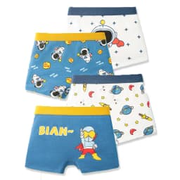 4-Pack Boy Boxer Brief High Quality Cotton Breathable Children Boxers Dinosaur Plaid Car Patterns Kids Underwear Age 3-14Years
