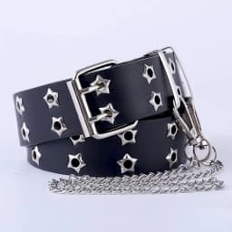 Women's Belt Large size Double Hole Men Belt Punk Hip Hop Rock Style Subculture Y2K Belt Punch Free Belt for Men and Women