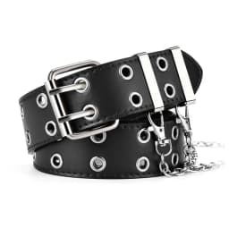 Women's Belt Large size Double Hole Men Belt Punk Hip Hop Rock Style Subculture Y2K Belt Punch Free Belt for Men and Women