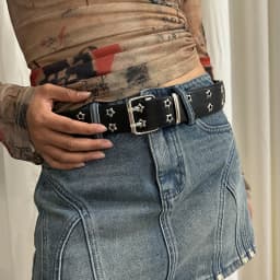 Women's Belt Large size Double Hole Men Belt Punk Hip Hop Rock Style Subculture Y2K Belt Punch Free Belt for Men and Women