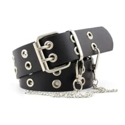 Women's Belt Large size Double Hole Men Belt Punk Hip Hop Rock Style Subculture Y2K Belt Punch Free Belt for Men and Women