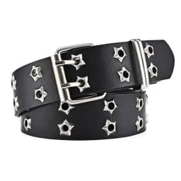 Women's Belt Large size Double Hole Men Belt Punk Hip Hop Rock Style Subculture Y2K Belt Punch Free Belt for Men and Women