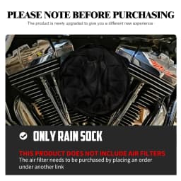 Motorcycle Air Filter Rain Sock Air Cleaner Breathable Waterproof Dustproof Cover For Harley Touring FLHR Sportster Softail Dyna