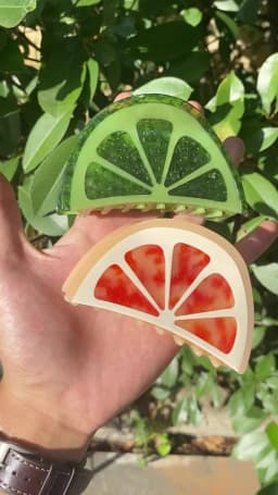Sweet Acetate Pink Green Gradient Grapefruit Thick Hair Claw Clip For Women New Semicircle Hairpin Hair Accessories Tool