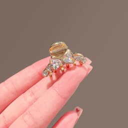 Shiny Crystal Rhinestone Bow Tie Hair Clip Small Women's Exquisite Side Clip Metal Cute Top Clip