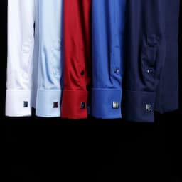 Men's French Cufflinks Shirt Made of Pure Cotton Long Sleeved Slim Fit Concealed Button, Solid Color High End Wedding Dre