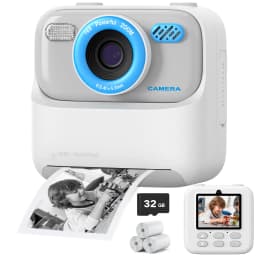AMORUS Kids Camera Instant 1080P HD Dual Lens Selfie Digital Camera for Girls Boys Christmas Birthday Gifts Toys With 32G Print