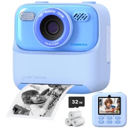 AMORUS Kids Camera Instant 1080P HD Dual Lens Selfie Digital Camera for Girls Boys Christmas Birthday Gifts Toys With 32G Print