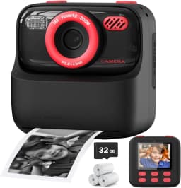 AMORUS Kids Camera Instant 1080P HD Dual Lens Selfie Digital Camera for Girls Boys Christmas Birthday Gifts Toys With 32G Print