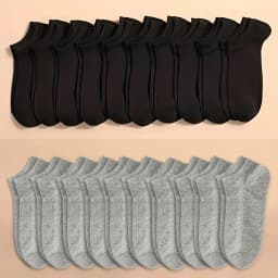 10/20/30/40/60 Pairs Of Unisex Solid Color Socks Comfy Breathable Soft Sweat Absorbent Socks For Daily And Outdoor Wearing