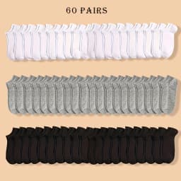 10/20/30/40/60 Pairs Of Unisex Solid Color Socks Comfy Breathable Soft Sweat Absorbent Socks For Daily And Outdoor Wearing