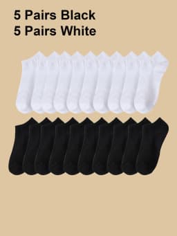 10/20/30/40/60 Pairs Of Unisex Solid Color Socks Comfy Breathable Soft Sweat Absorbent Socks For Daily And Outdoor Wearing