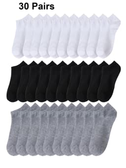 10/20/30/40/60 Pairs Of Unisex Solid Color Socks Comfy Breathable Soft Sweat Absorbent Socks For Daily And Outdoor Wearing