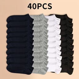 10/20/30/40/60 Pairs Of Unisex Solid Color Socks Comfy Breathable Soft Sweat Absorbent Socks For Daily And Outdoor Wearing