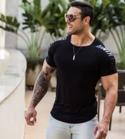 2026 Men Running Sports T-Shirt Training Quick Dry Tight Short Sleeves Shirt Bodybuilding Compress Fitness Tee Tops Men Clothing