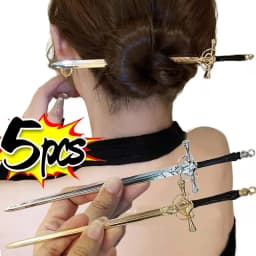 Ancient Style Metal Sword Hairpins for Women Classical Chinese Ancient Hanfu Hairpin Headwear Geometric Alloy Hair Accessories