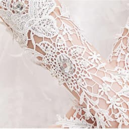 Lace Crystal Women’s Wedding Gloves Fingerless Elbow Bridal Floral Ivory Long Accessory for Bride