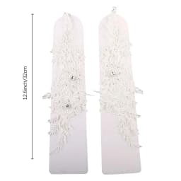 Lace Crystal Women’s Wedding Gloves Fingerless Elbow Bridal Floral Ivory Long Accessory for Bride