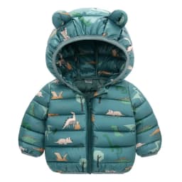Boys Girls Lightweight Down Jacket Baby Hooded Zipper Coats Autumn Winter Warm Outerwear 0-5 Years Kids Christmas Birthday Gift