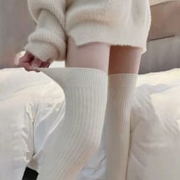1/3/6 Pairs Women Classic Striped Knee High Stockings Fashionable Versatile Black White Gray Solid Color Comfortable Stockings ﻿