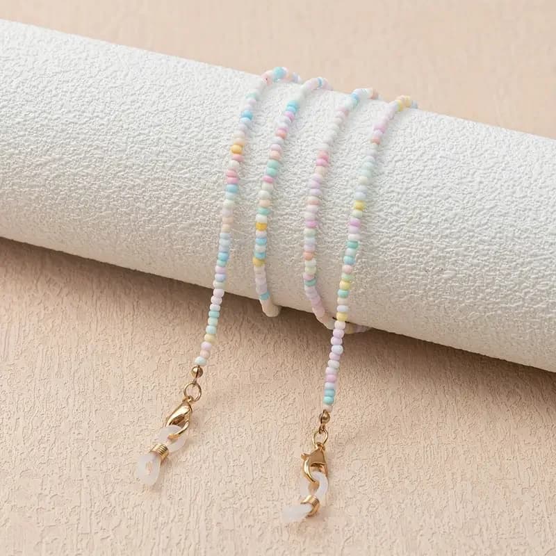 Small Candy Color Beaded Glasses Chain Anti-lost Glasses Lanyard Exquisite Advanced Sense Sunglasses Chain