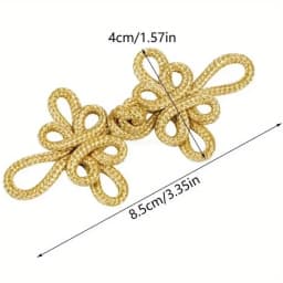 6 Pcs Gold Wire Chinese Cheongsam Button Dragonfly Knot Fastener Closures