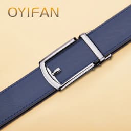 Fashion Business Men's Belt Automatic Buckle Belt Genuine Leather Belt High Quality Men's Genuine Leather Belt navy blue Belt