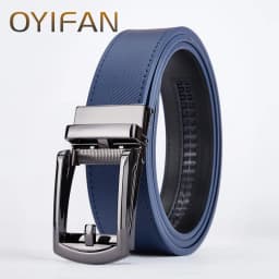 Fashion Business Men's Belt Automatic Buckle Belt Genuine Leather Belt High Quality Men's Genuine Leather Belt navy blue Belt