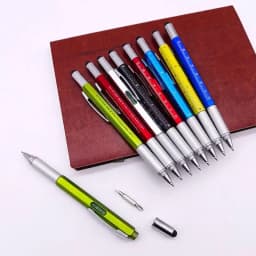 8Pcs 6 in 1 Multitool Pen with Ruler Tech Tool Level Gauge Screwdriver Multifunction Touch Screen Ballpoint Pens