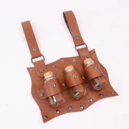 7PCS Medieval Belt Renaissance Punk Cork Dark Three Potions Glass Magic Bottle Waist Bag Halloween Cosplay Costume Belt Props
