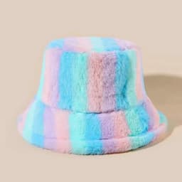 Autumn Winter Panama Hat Women Faux Fur Zebra Print Plush Velvet Warm Fisherman Cap Female Bucket Hats Skullies & Beanies Caps