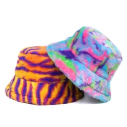 Autumn Winter Panama Hat Women Faux Fur Zebra Print Plush Velvet Warm Fisherman Cap Female Bucket Hats Skullies & Beanies Caps