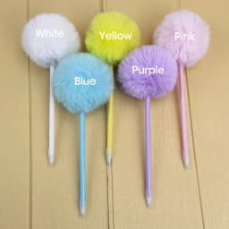 1/5Pcs Hairy Ball Ballpoint Pen,7Colors Holiday Gift,Office Student Writing Stationery P-2019