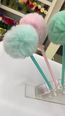 1/5Pcs Hairy Ball Ballpoint Pen,7Colors Holiday Gift,Office Student Writing Stationery P-2019