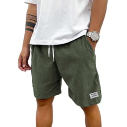 Summer Men Lightweight Corduroy Sweatpants Casual Shorts Men's Beach Shorts Basketball Short Solid Color Label Streetwear Men