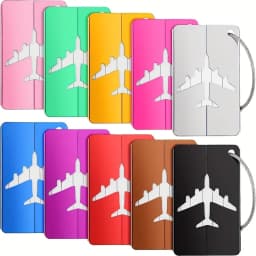 5PCS Durable Aluminum Luggage Tag Fashion Anti-theft Steel Ring Design Luggage Identification Aircraft Check-in Sling Tag