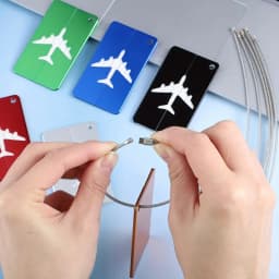 5PCS Durable Aluminum Luggage Tag Fashion Anti-theft Steel Ring Design Luggage Identification Aircraft Check-in Sling Tag
