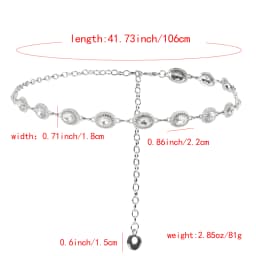 The new diamond-encrusted premium chain metal accessory goes stylish with dress pants waist chain