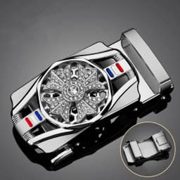 Men's Ratchet Belt Automatic Buckle, Belt Replacement Buckle, Fits Width 3.3cm-3.5cm Ratchet Belt, Alloy Automatic Belt Buckle