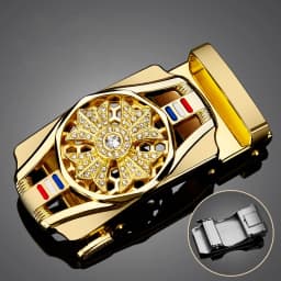 Men's Ratchet Belt Automatic Buckle, Belt Replacement Buckle, Fits Width 3.3cm-3.5cm Ratchet Belt, Alloy Automatic Belt Buckle