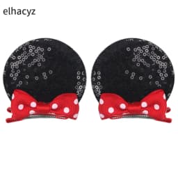 Christmas Sequins Cute Mouse Ears Hair Clip For Girl Festival Trip Glitter Hairpins Children Birthday Party DIY Hair Accessorie