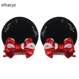 Christmas Sequins Cute Mouse Ears Hair Clip For Girl Festival Trip Glitter Hairpins Children Birthday Party DIY Hair Accessorie