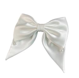 Satin Bowknot Hair Clips For Women Pearl Large Bow Barrettes Hairpins Hair Accessories Party Prom Wedding Hairclip Headdress