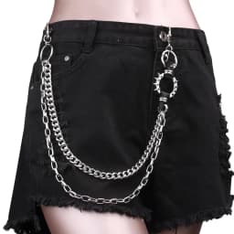 1pc Star Double Layer Waist Chain Mens Decorative Pant Chain Jeans Trouser Chains Hip Hop Rock Chain Punk Retro Belt Chain